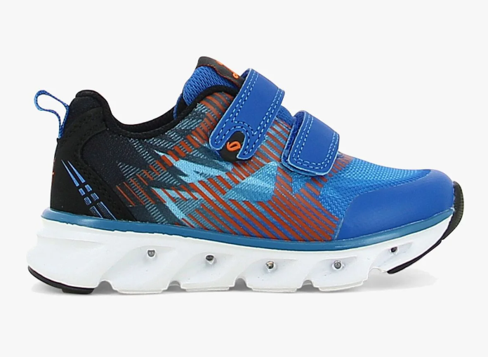 Leaf Skalka Blinkende Sneakers blå oransje barn blinkesko