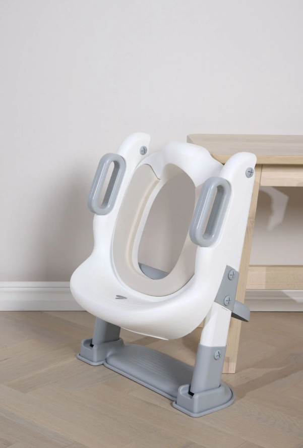 Beemoo CARE Assist Toalettsete med Stige Grey White stige ryggstøtte sprutbeskyttelse