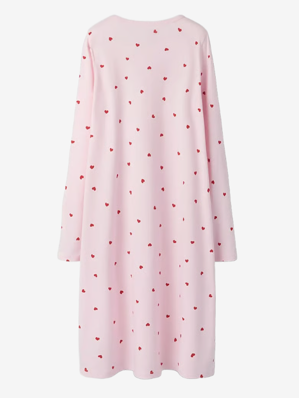 Name It NKFNIGHTGOWN HEARTS NOOS rosa ballerina hjertemønster nattkjole jente bomull