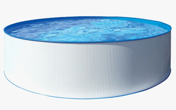 Swim Fun Kreta bassengsett 460x90 cm hvit galvanisert stål 13500 liter skimmersett stige familiebasseng barn